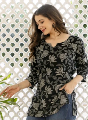 Women Floral Print Viscose Rayon Straight Kurta