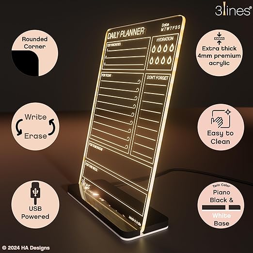 Acrylic LED Writing Board with USB Stand/Base