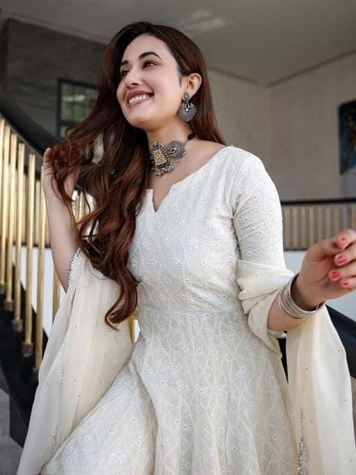 Chikankari Cotton Off White Anarkali Kurta